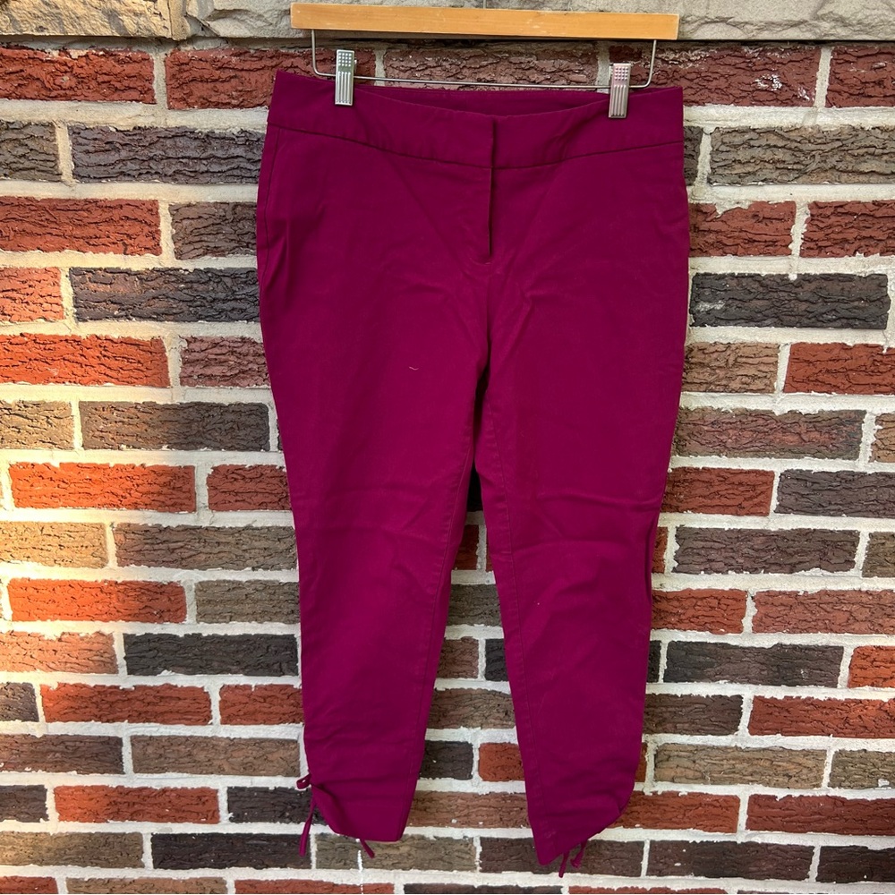 Worthington Magenta Pink Mid Rise Straight Fit Dress Pants Trousers